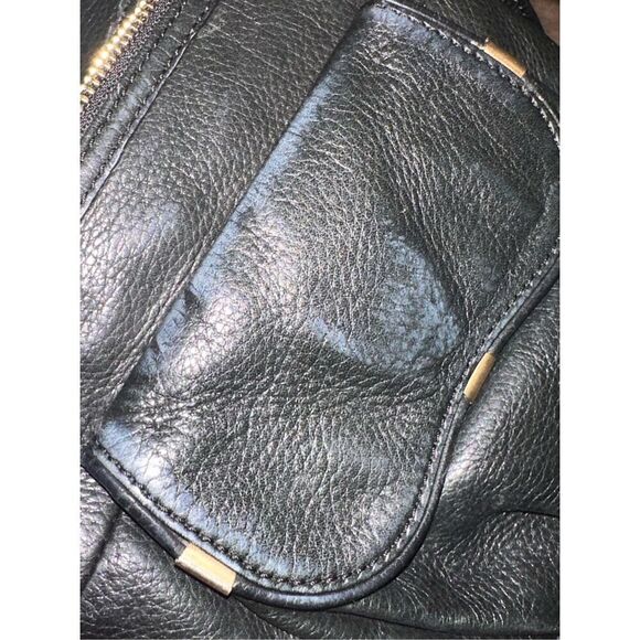 VINTAGE Women B Makowsky Black Leather Crossbody Purse Magnet Flap Gusset Pocket - Picture 10 of 14